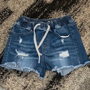 Fashionnova drawstring jean shorts